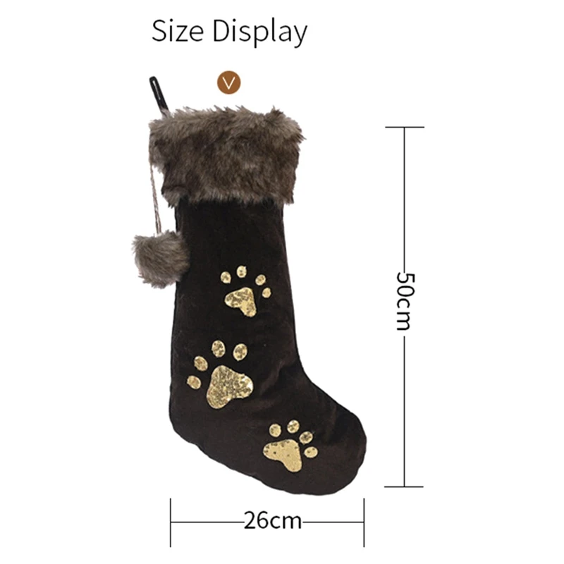 Рождественский орнамент блестящая собака чулок Рождественская елка подвеска