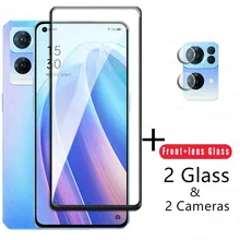 4-in-1 2.5D Tempered Glass For Oppo Reno7 Pro 5G Glass For Reno7 Pro Screen Protector 9H Camera Lens Film For Reno 7 6 5 4 3 Pro