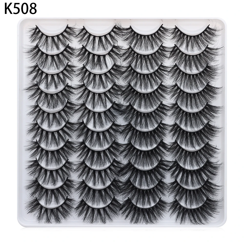 

20Pairs Faux Mink Mixed Styles False Eyelashes Fluffy Volume Lashes Natural Long Extension Eyelashes Handmade Beauty Makeup Tool