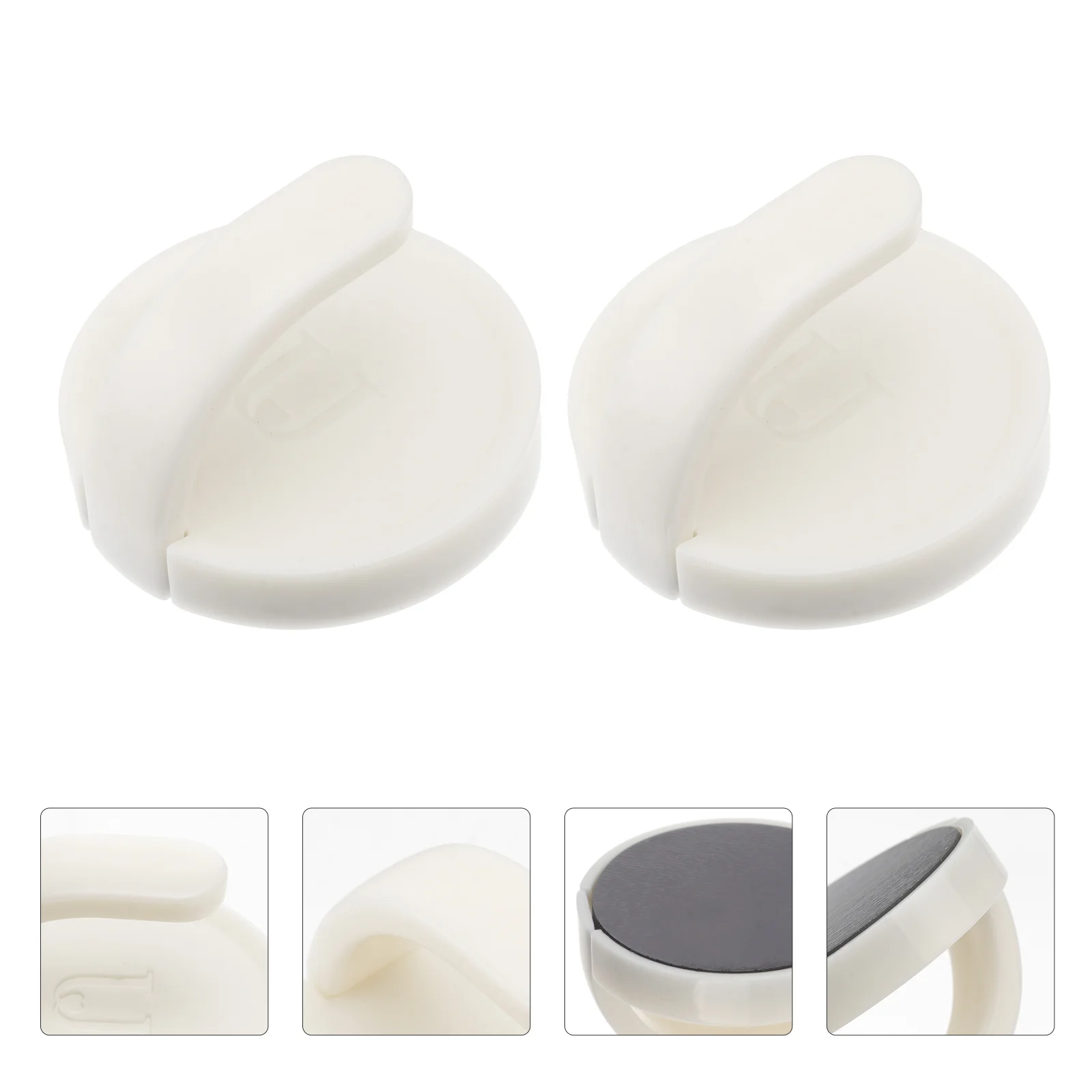 

2Pcs Creative Refrigerator Magnet Hook Kitchen Hooks Strong Adhesive Hook White