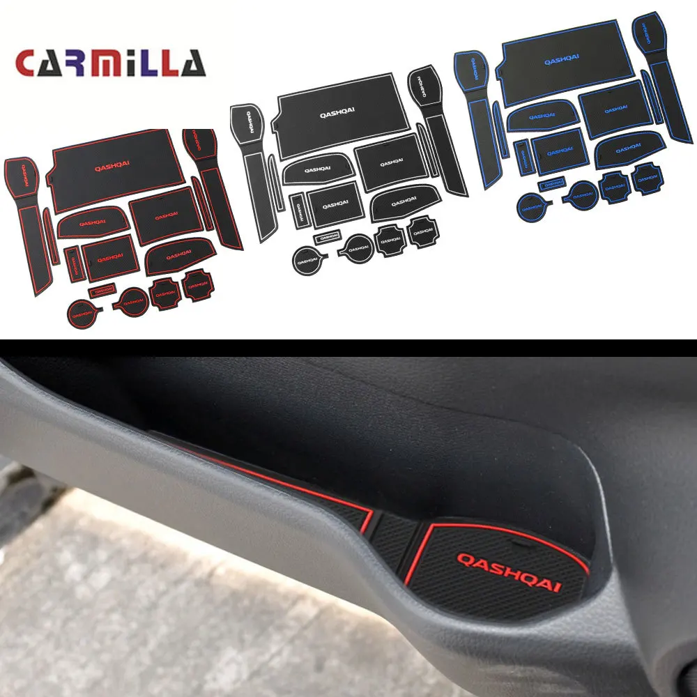 

14Pcs/Set Anti-Slip Gate Slot Mat Door Groove Mats for Nissan Qashqai J11 2014 2015 2016 2017 2018 Accessories