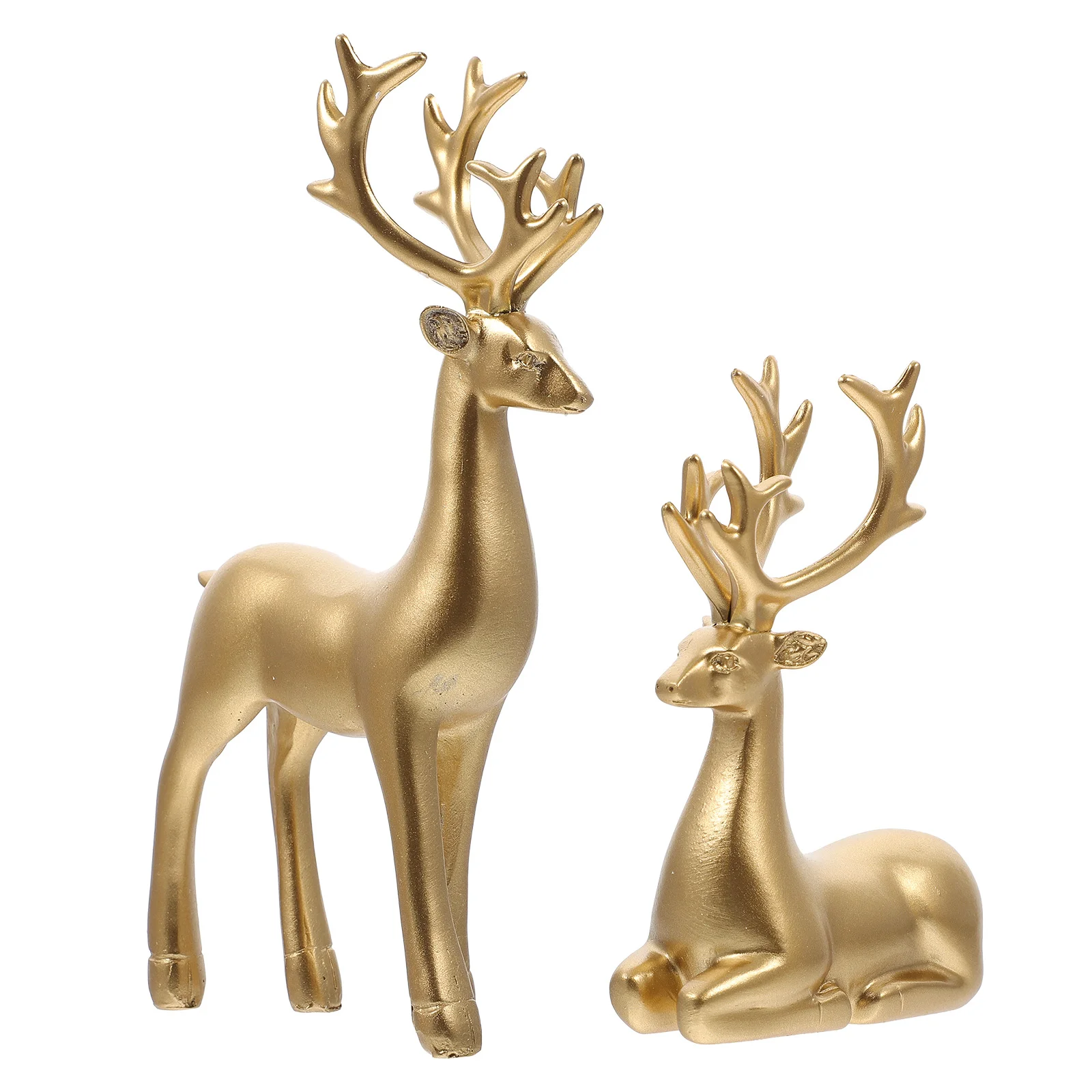 

2pcs Delicate Elk Desktop Adornment Tabletop Deer Ornament Xmas Elk Decors