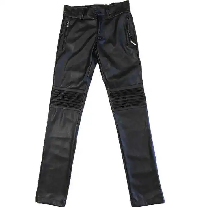 

Hot tij stretch zwart lederen broek Mannen Koreaanse strakke herfst winter Nieuwe PU leather Slim leggings donkerblauw lederen