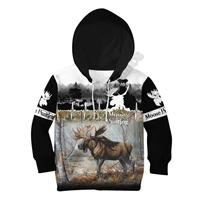 hunting moose printed hoodies kids pullover sweatshirt tracksuit jacket t shirts boy for girl funny animal apparel 02
