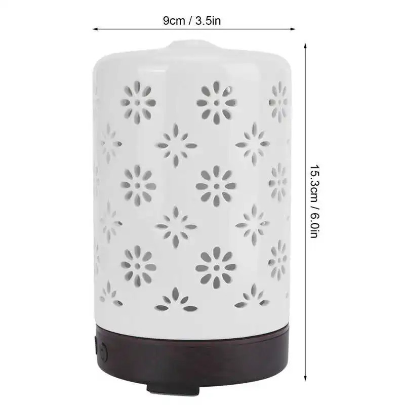 

100ml Ceramic Ultrasonic Humidifier Aroma Essential Oil Diffuser 7 Color LED Light High Frequency Mist Maker Humidifying