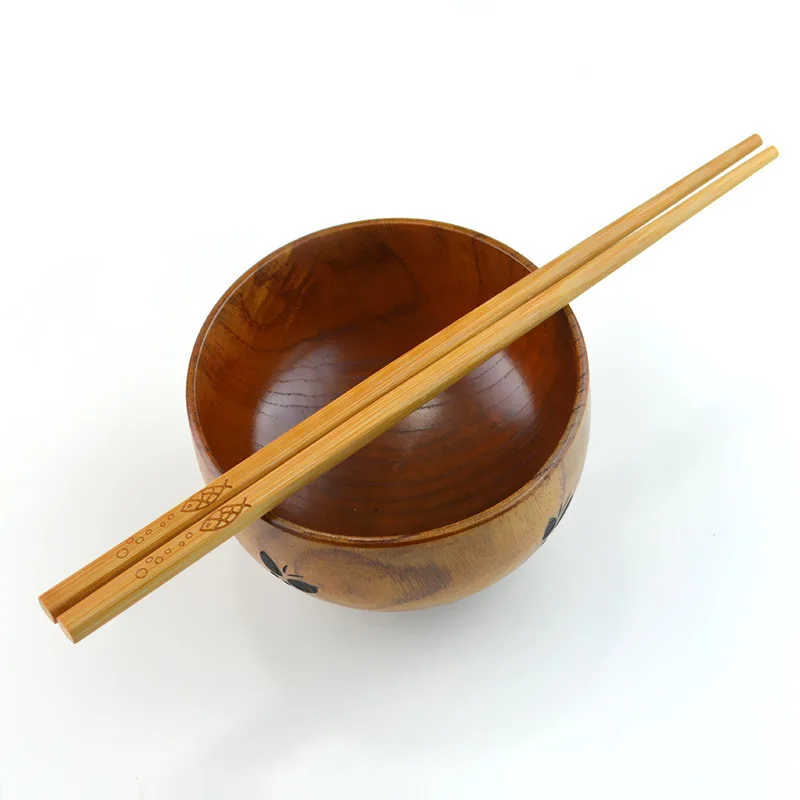 

10 pairs Paint-free, oil-free, environmentally-friendly bamboo chopsticks, laser engraving household adult tableware, chopsticks