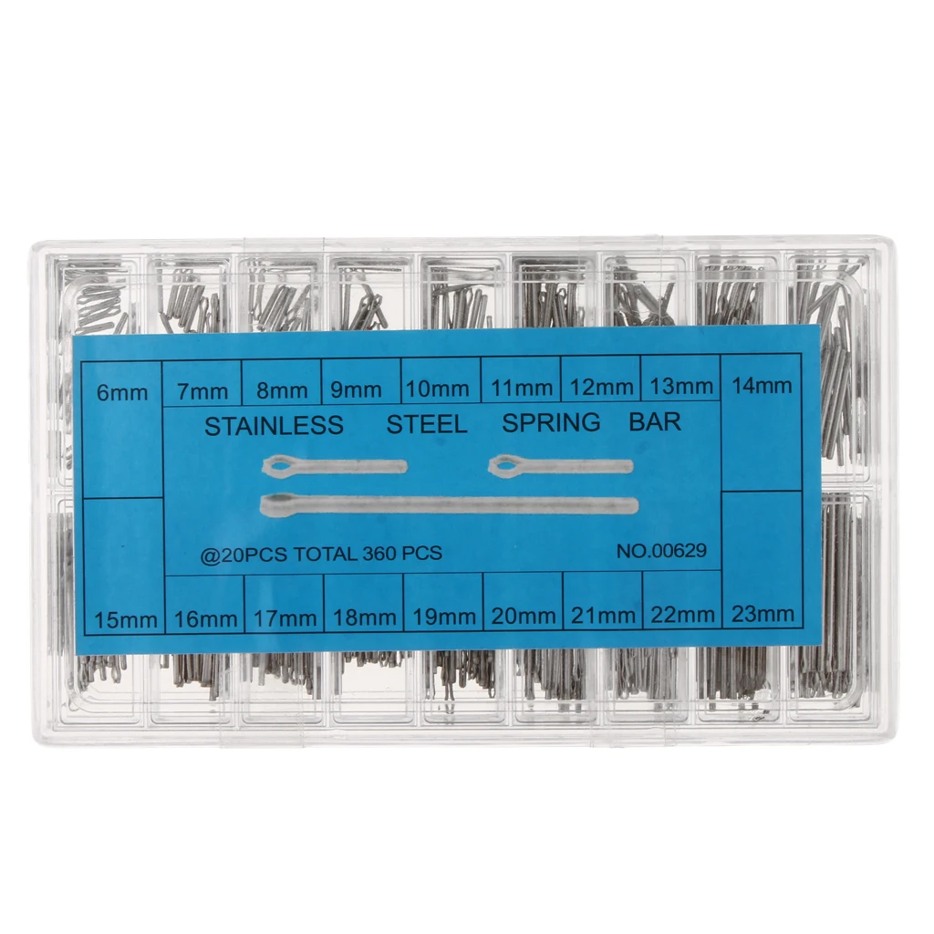 360 шт. разделенные штифты с коробкой для часов из нержавеющей стали двойным