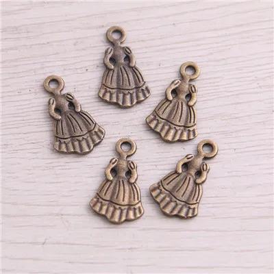 Antique Bronze Сладкий колокол 30 шт. 4 стиля продукт два цвета дамское пальто Дамское Платье подвески ювелирные изделия из металла маркировка - Окраска металла: Antique Bronze