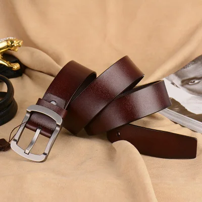 Ремень мужской из натуральной бычьей кожи двусторонний ремень с поворотом 55 53