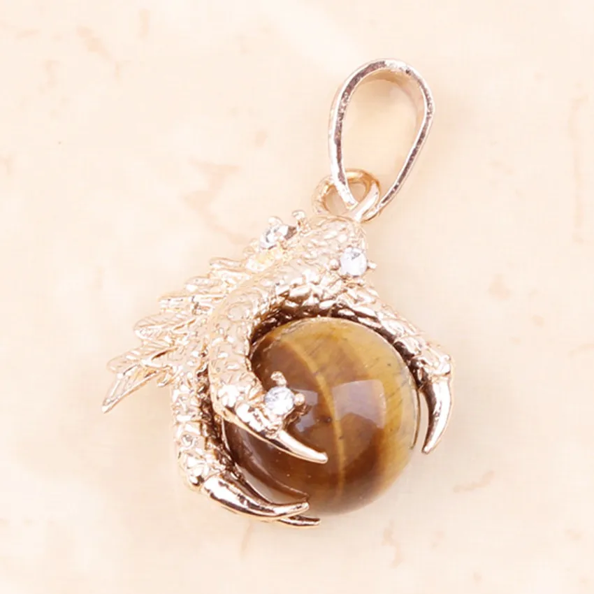 Модные Винтажные светло-желтые бриллиантовые Подвески в виде когтя тигрового