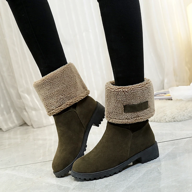 B.I.M. 2 стиля; Botas femininas; зимние ботинки; сезон осень-зима; Короткие Плюшевые Теплые женские ботинки на квадратном каблуке; mujer; большие размеры 35-40; T173
