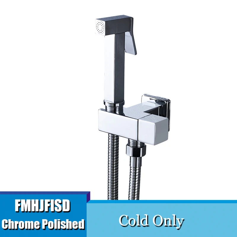 Clod Only Chrome FMHJFISD смеситель для биде, латунный смеситель для душа, смеситель для душа, мусульманский кран Ducha Higienica, смеситель для холодной и горячей воды, квадратный душевой распылитель - Цвет: Clod Only Chrome