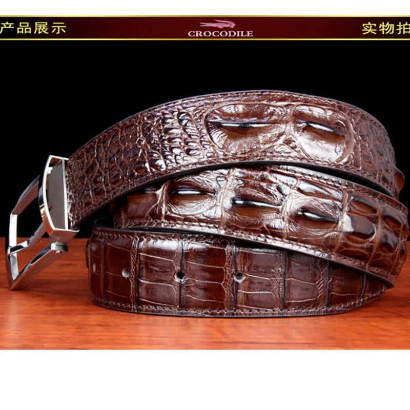 

New Really Crocodile Belt men Hook Buckle Genuine Leather Waist Belt Luxurious Youth Business Affairs luxury brand free shipping