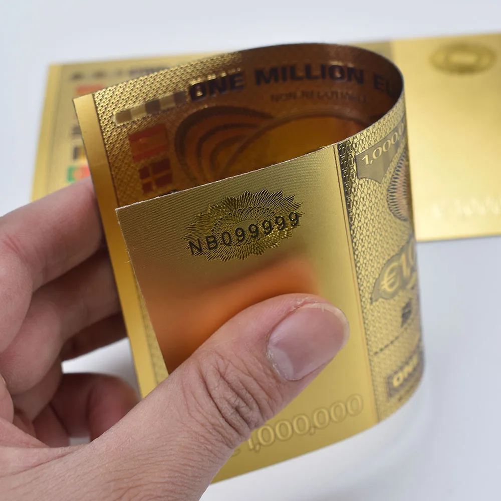 Золотая фольга для банкнот один миллион цветных евро-банкнот Европейская копия