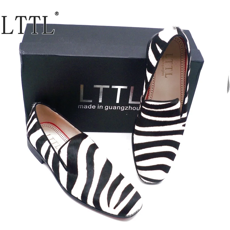 Лоферы LTTL мужские кожаные в полоску роскошные повседневные туфли ручной работы