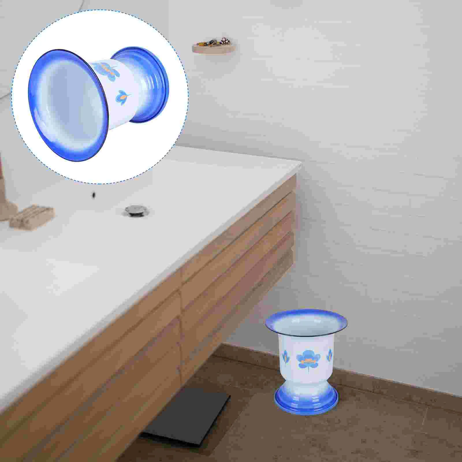 

1Pc Home Elder Chamber Pot Practical Spittoon without Cover Enamel Urine Bucket