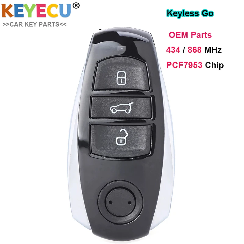 KEYECU OEM умный БЕСКЛЮЧЕВОЙ дистанционный ключ для Volkswagen Touareg 2011 2012 2013 2014 3 кнопки