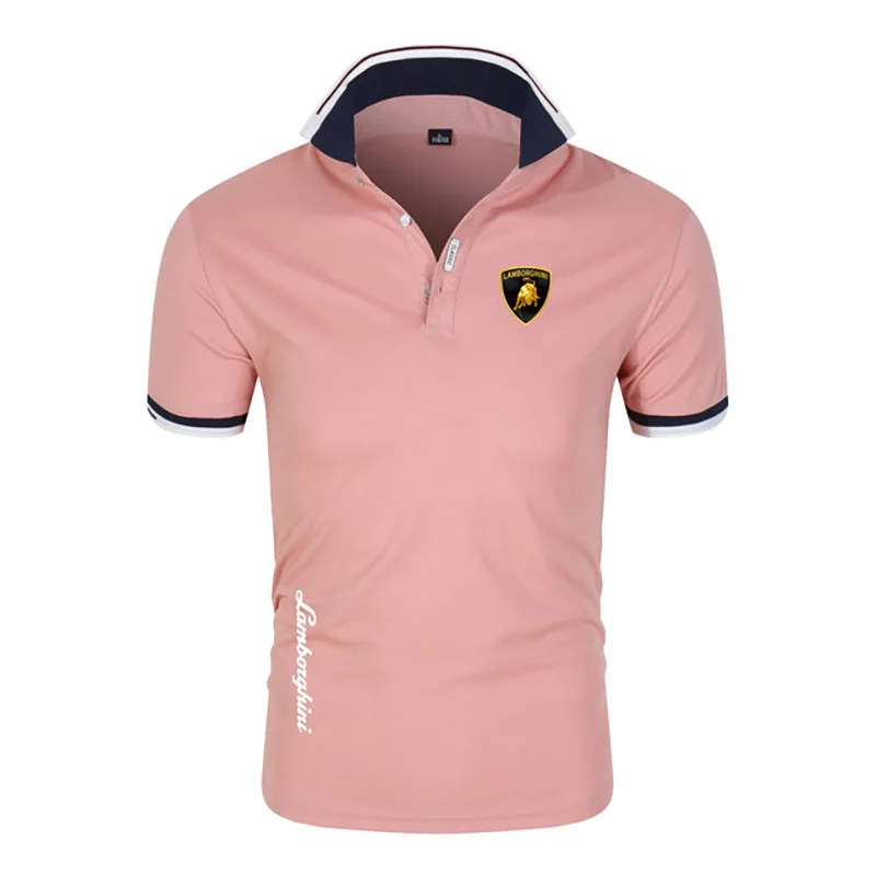 

Summer new Lamborghini men's Polo shirt British breathable brand large size printing fashion men's Harajuku stitching lapel casu