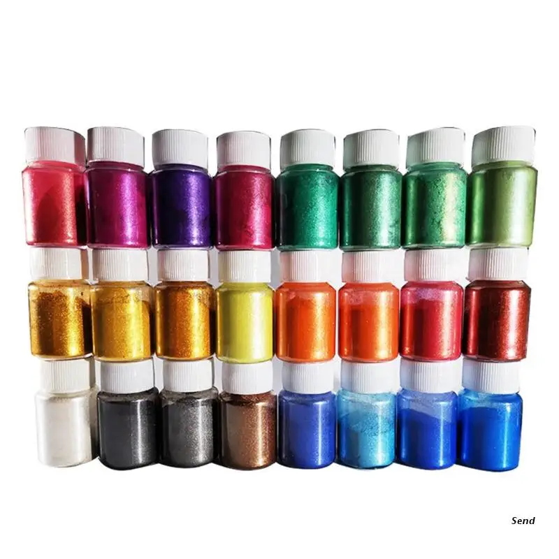 

24 Colors Resin Pigment Rainbow Pearl Powder Colorant Epoxy Mold Glitter Filling Material Manicure Decorations