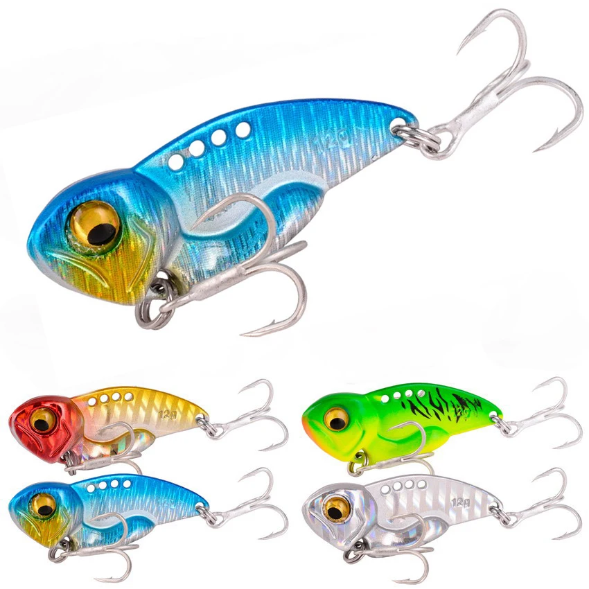 

6 шт./Лот, металлические рыболовные приманки с лезвием ВИБ, искусственная приманка для ловли окуня, щуки, 10 г, 12 г, 14 г