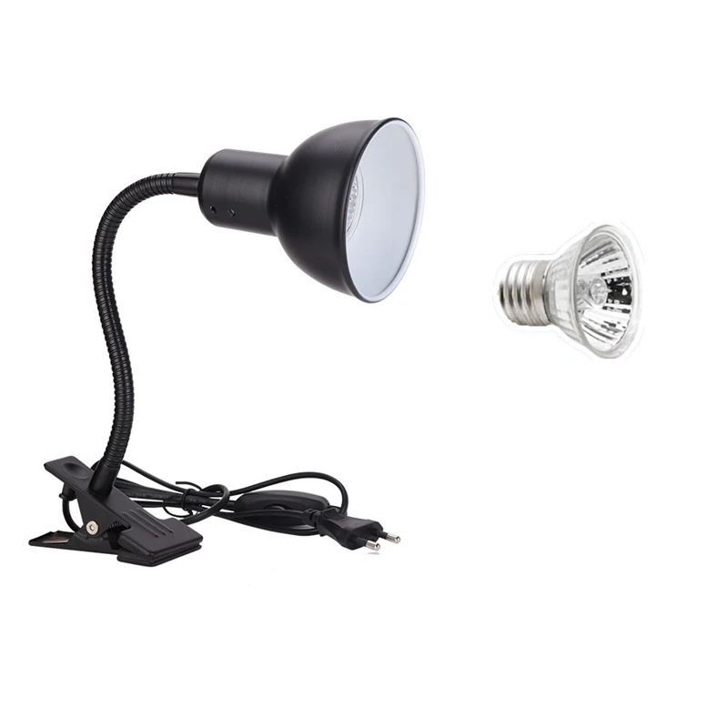 

Лампа накаливания для рептилий, лампа-зажим для аквариума с регулирусветильник ением и температурой, с зажимом для черепаха, змея