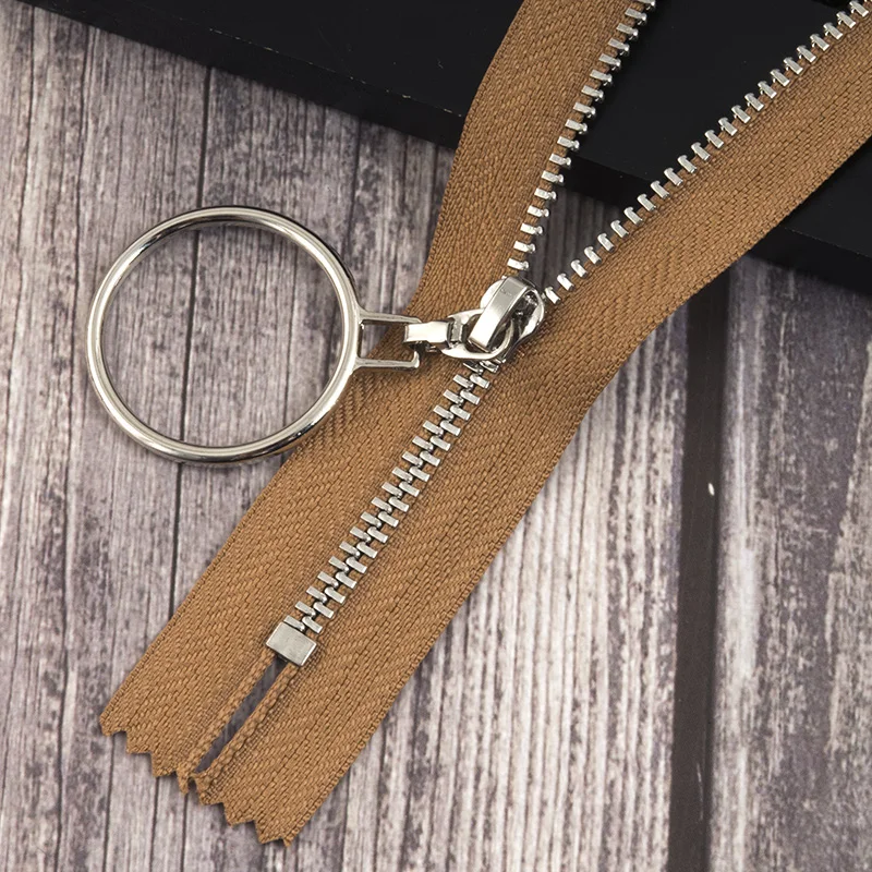 camelsilver 2/5 шт Meetee автоматический замок 3# Металлические молнии 20 см закрытые молнии для шитья сумки, юбка DIY аксессуары для одежды ZA152 - Цвет: camelsilver