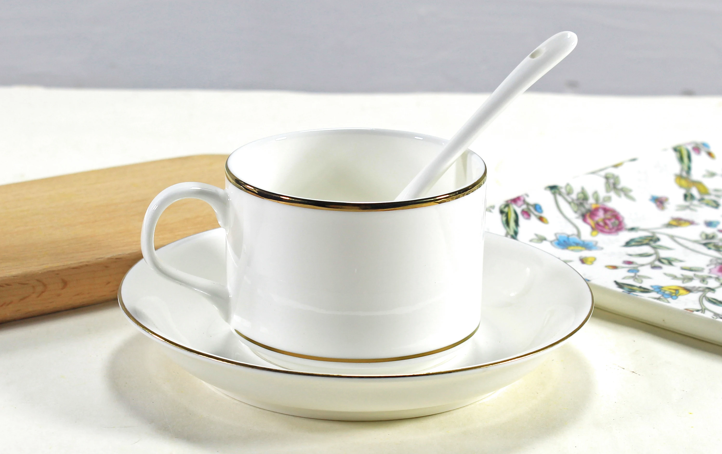 170 мл чайные чашки и соус для каппучино из костяного фарфора белая керамическая