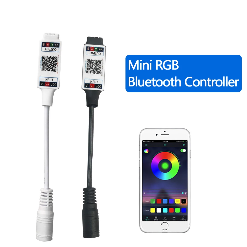 

Mini RGB Bluetooth Controller DC 5V 12V 24V Music Bluetooth LED Controller Light Strip Controller For RGB LED Strip