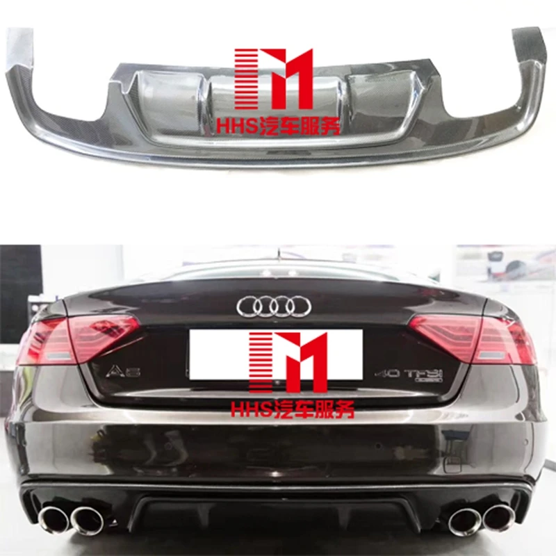 Углеродного волокна диффузор губа на задний бампер для Audi A5 Sline S5 купе 2014-2017