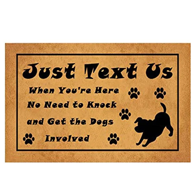 

Welcome door mats for home decor funny mats with anti-slip Flannel back kitchen rugs for Entrance Way (Just Text Us When You're