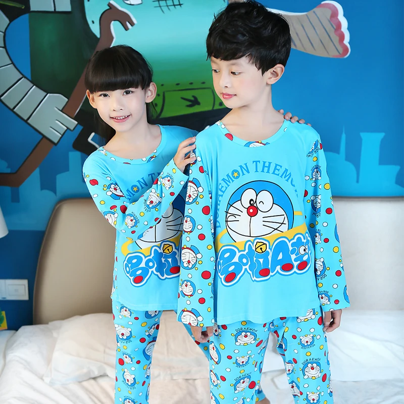 Новинка Пижамный комплект Осенние детские пижамы Одежда для сна с длинными