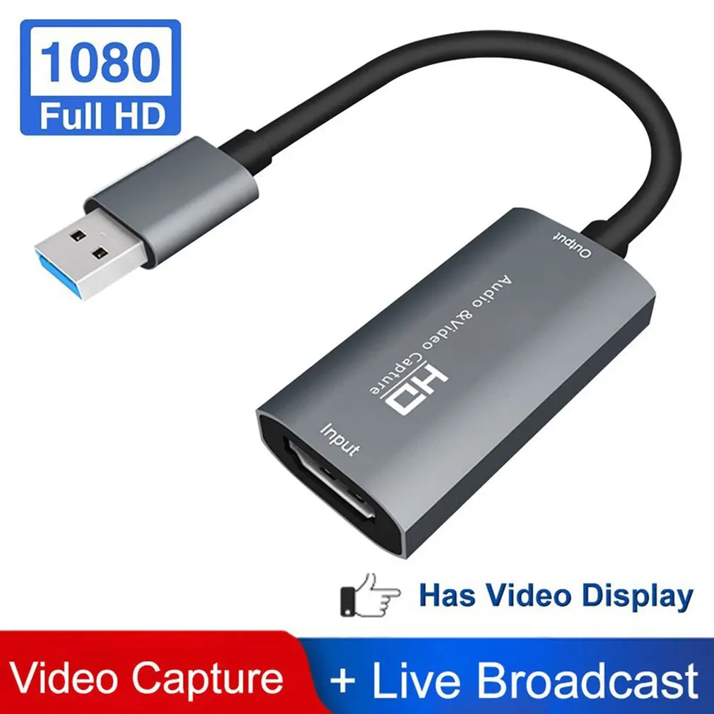 

Video Capture Card USB 3.0 4K HDMI-compatible Video Game Grabber Record for PS4 Camcorder Switch Live Broadcast Camera