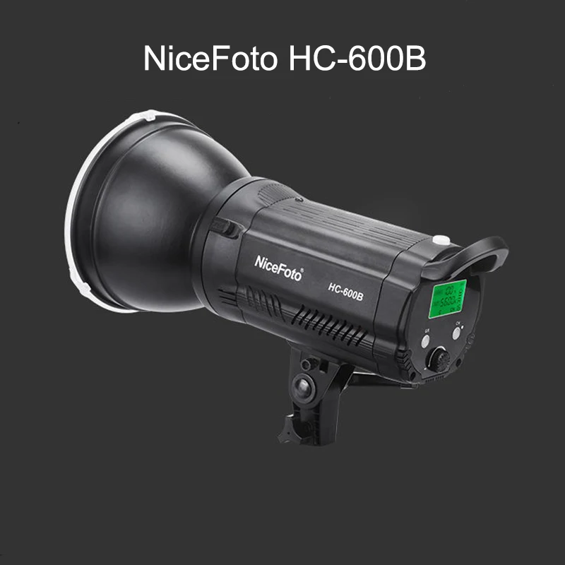 Светодиодный светильник для фотографии NiceFoto HC600B, светильник для видеосъемки, непрерывный светильник 5600K для студийной видеозаписи, прямой трансляции