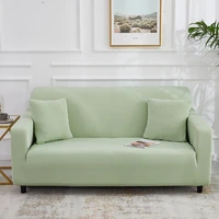 Armchair Protection Sofa Cover for Living Room Single Lover 3 4 Seater Light Green Solid Color Elastic Spandex Couch Cover