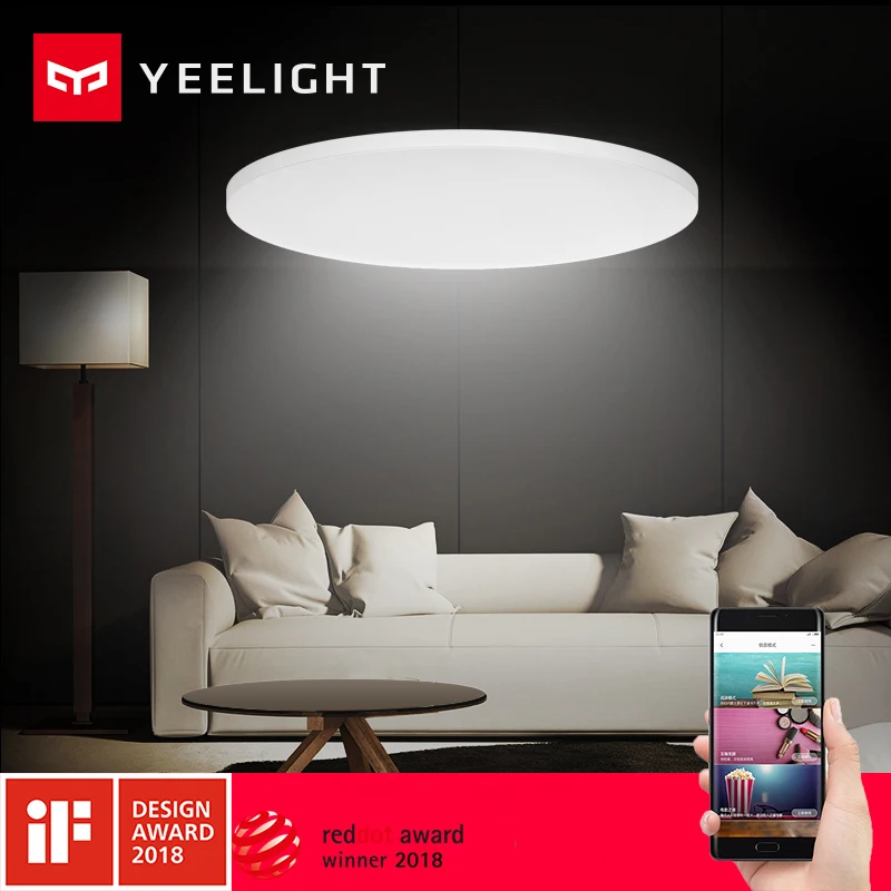 2018 Yeelight СВЕТОДИОДНЫЙ Потолок 480 мм 32 Вт для работы в приложении mi home и google