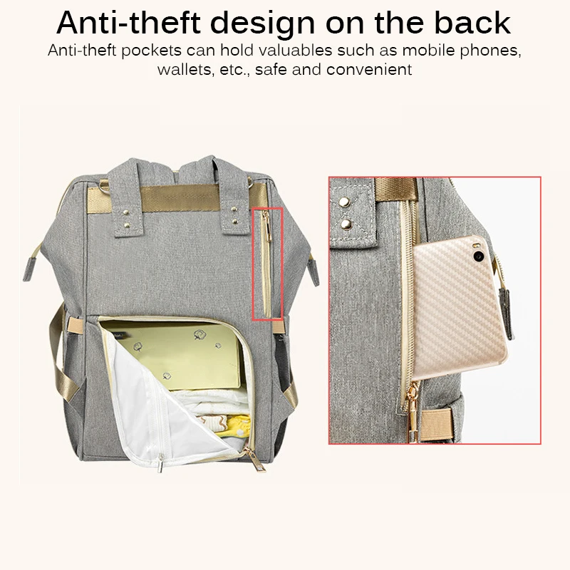 

Large Capacity Diaper Bag Backpack Waterproof Maternity Bag Baby Diaper Bags With USB Interface Mummy Travel Bag For Stroller