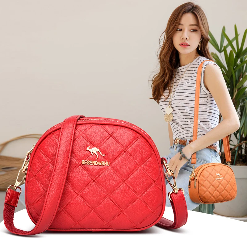 

Quilted Shoulder Bags for Women Rhombus Lattice Crossbody Bag Luxury Small Leather Handbags Ladies Lozenge Plaid Messenger Bags