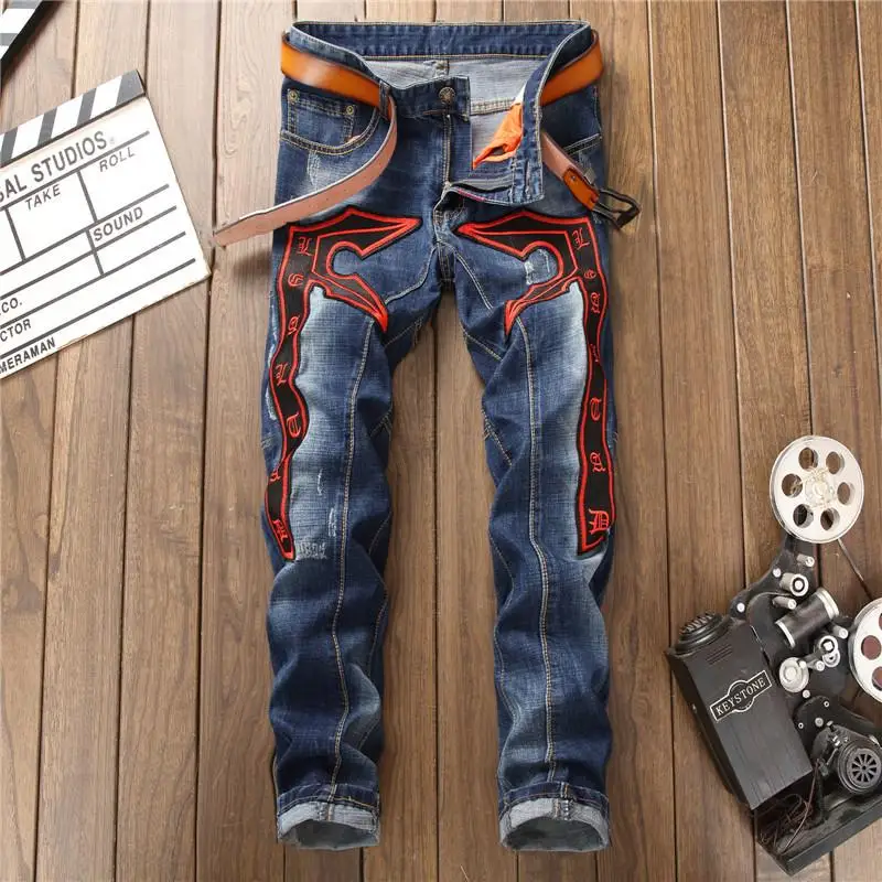 

New Arrivals Men's Straight Denim Pants Slim Casual Jeans Pants Skinny Trousers