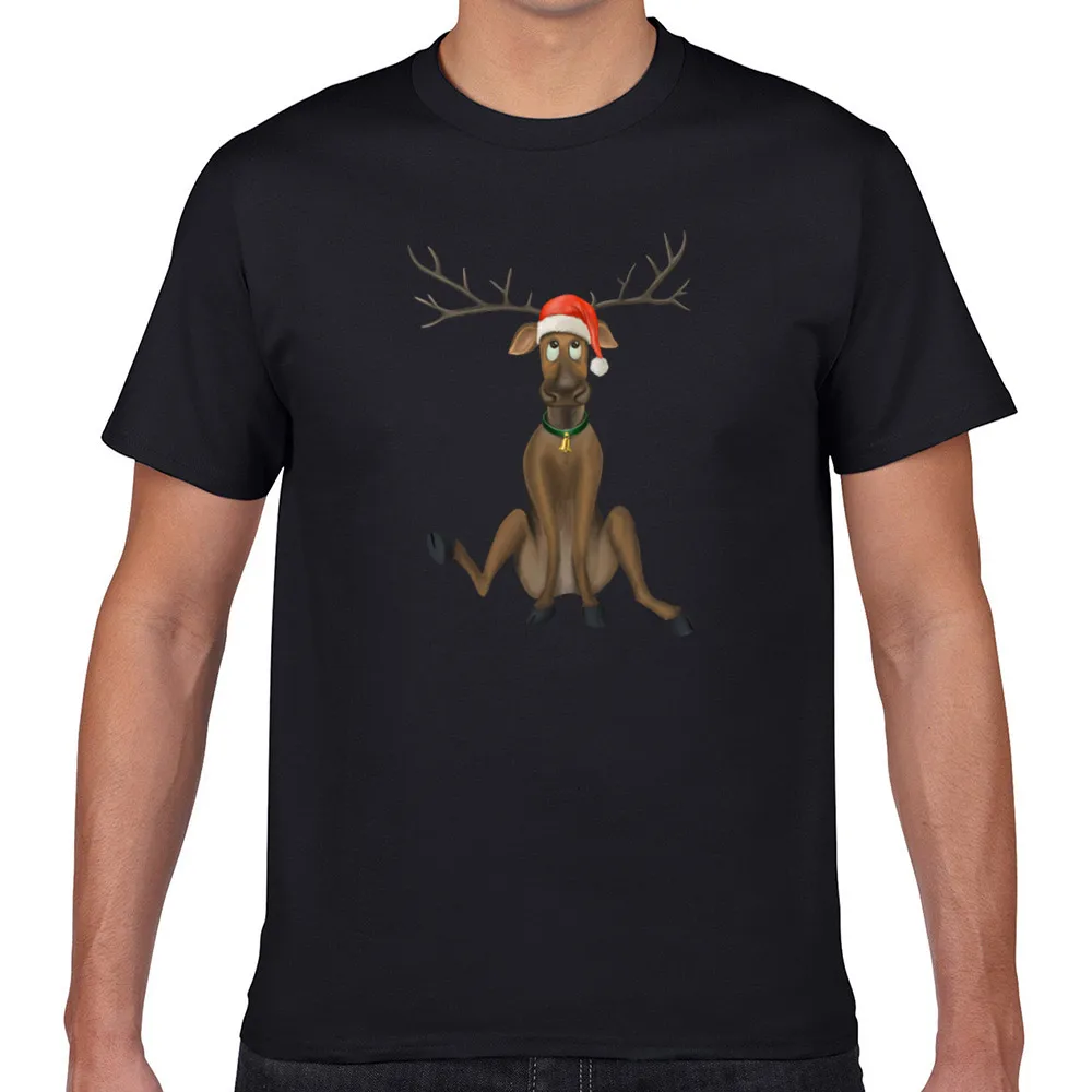 

Tops T Shirt Men weihnachten christmas reindeer Hip Hop Vintage Geek Short Male Tshirt fa006