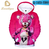 pink bear battle game 3d hoodie children hoodies streetwear hip hop warm hoody sweatshirts hoodie harajuku victory royal