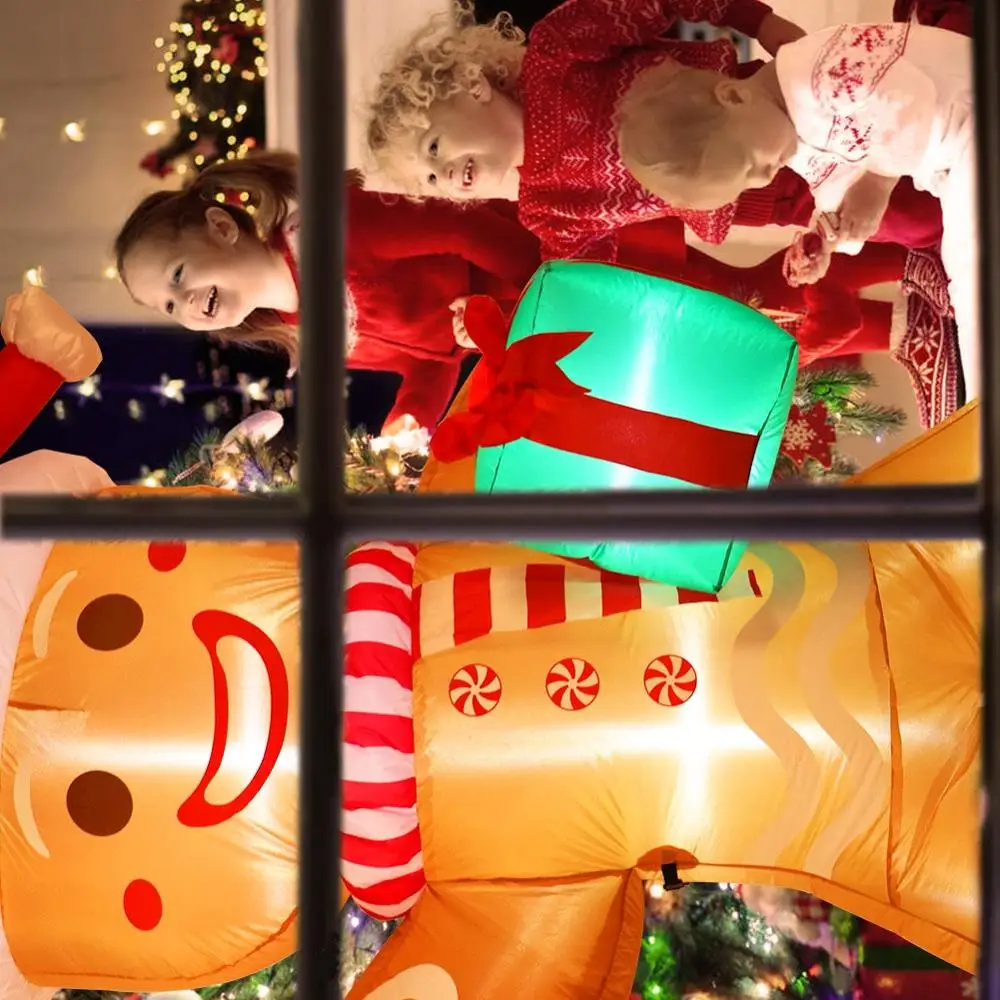 OurWarm-inflable de Navidad de jengibre de 8 pies para hombre, incorporado con LED, decoraciones para interiores y exteriores, impermeable, para a&ntilde;o nuevo-1