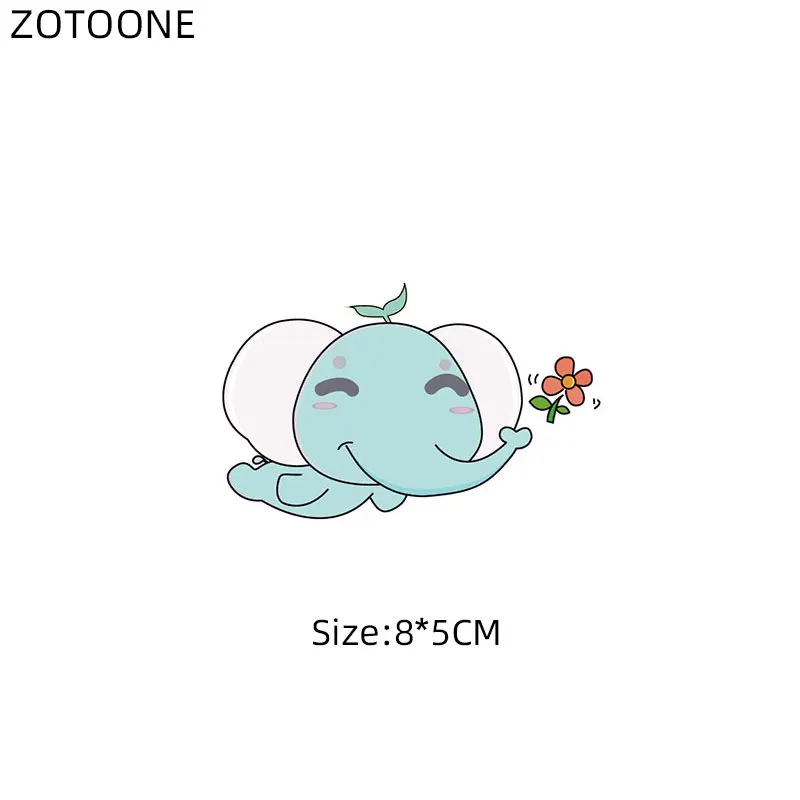 ZOTOONE любителей мультфильмов нашивки со слонами для одежды приклеивающиеся