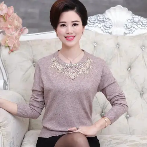 Женский весенне-осенний базовый свитер среднего возраста женская одежда для