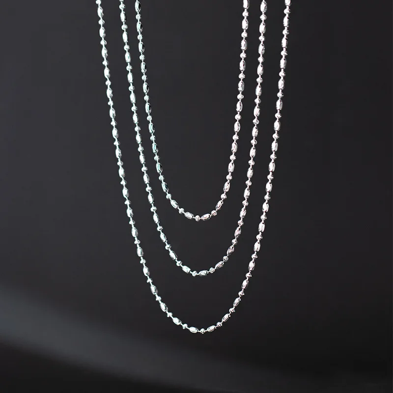 Оригинальная искусственная Серебряная резная овальная и круглая шариковая цепь