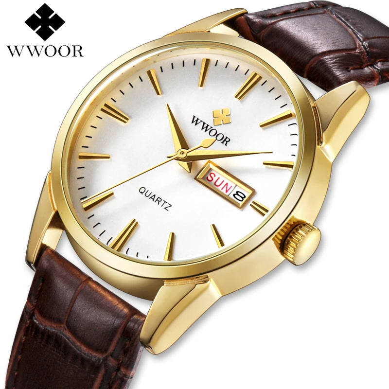 Часы наручные WWOOR Мужские кварцевые аналоговые брендовые Роскошные