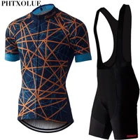 phtxolue men cycling set clothing cycling road bicycle wear breathable anti uv mtb bike clothes short sleeve cycling jersey sets