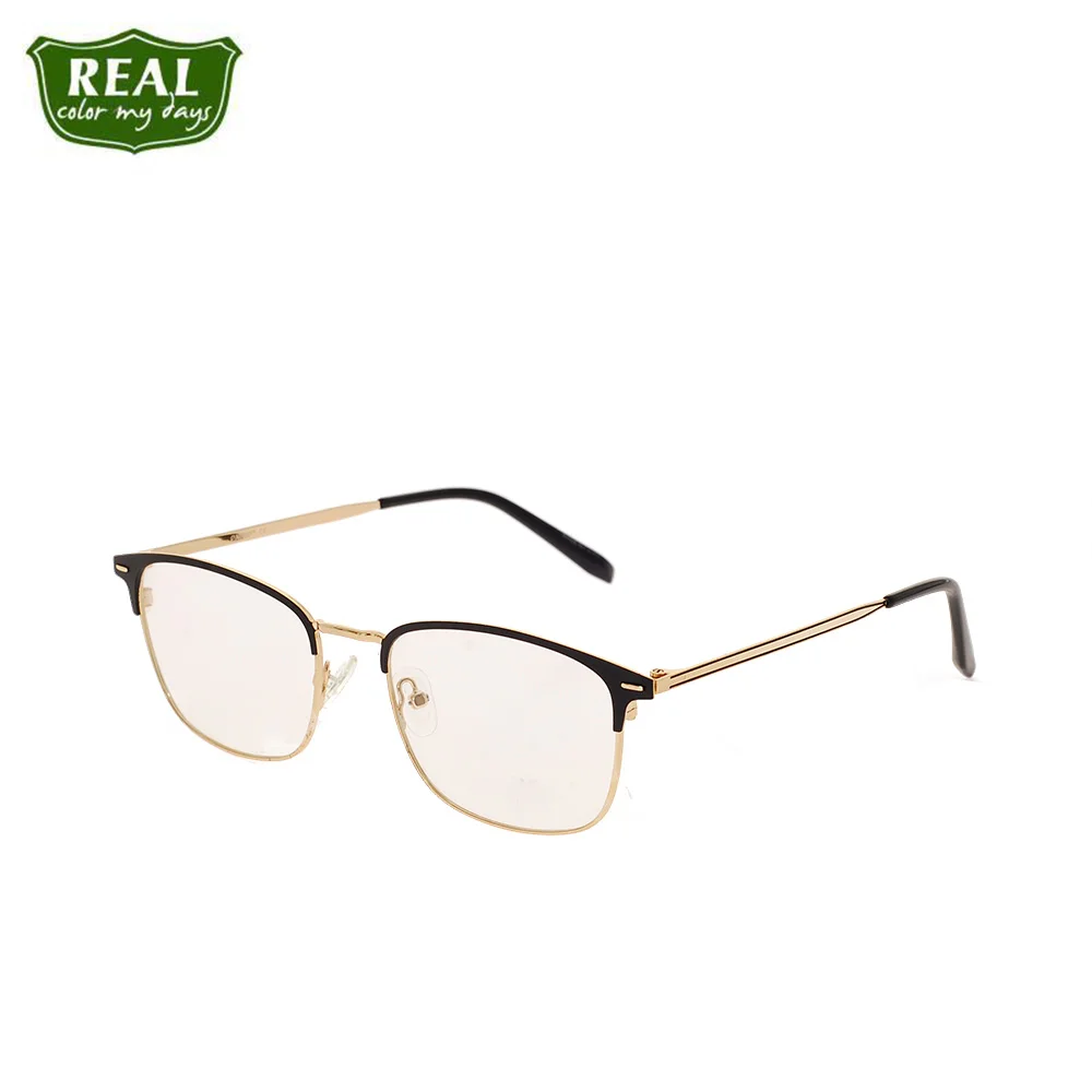 REAL Fashion Men Women Glasses Metal Classic Frame Myopic Glasses Optical Glasses Eyewear Half Frame Eyeglass Frames Unisex - Цвет оправы: C3