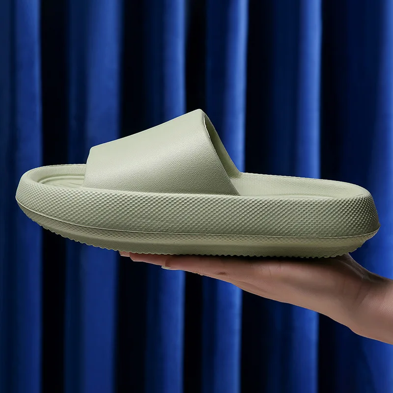 

New Platform Slippers Women Summer 2021 EVA Sandy beach lovers Soft Light Indoor Bathroom Bathing Sandals Anti-slip Shoes Men