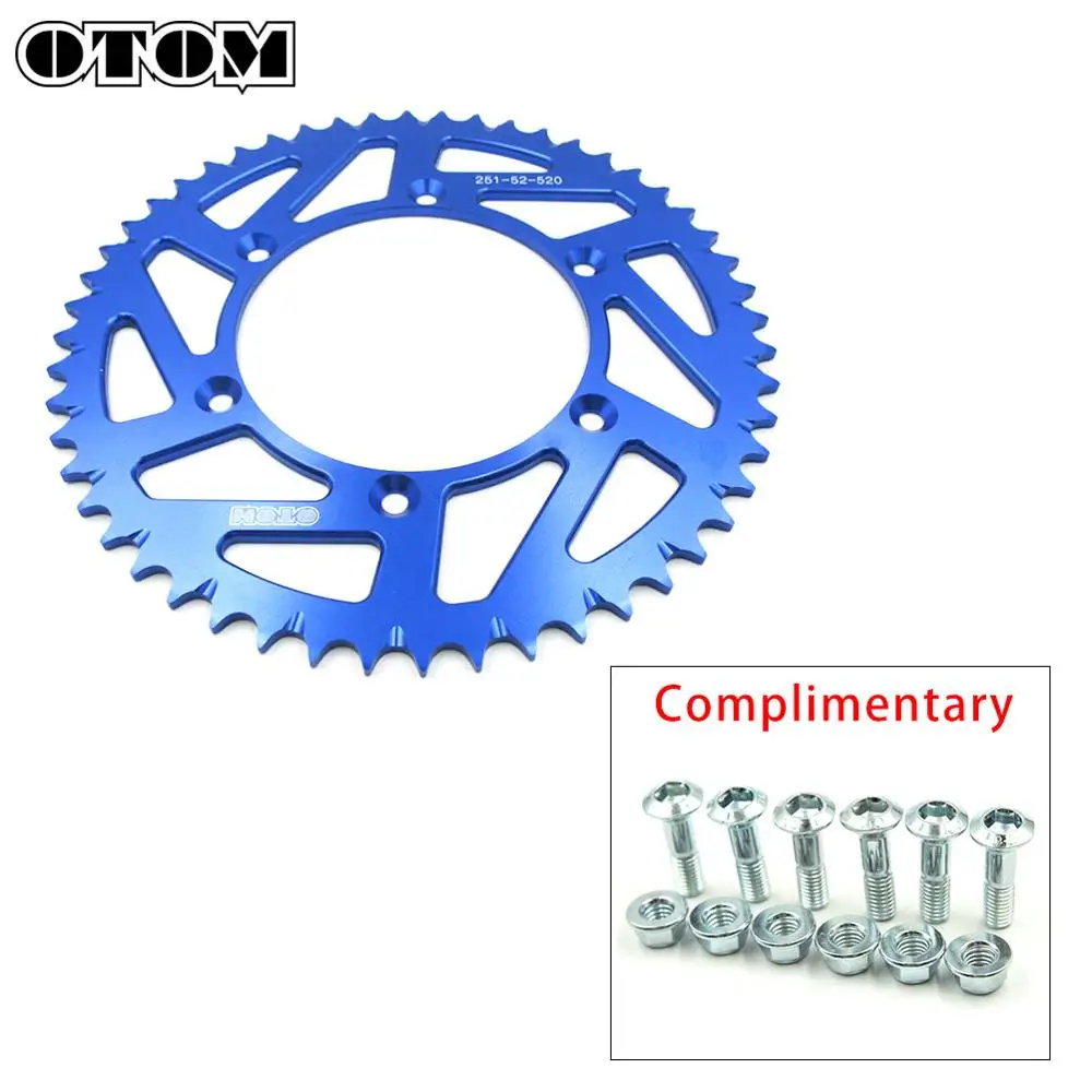 Задняя звездочка для мотоцикла OTOM 520 52T YAMAHA YZ125 YZ250 YZ 125 250 TTR230 WRF YZ250F YZ400F YZ450F YZF 426