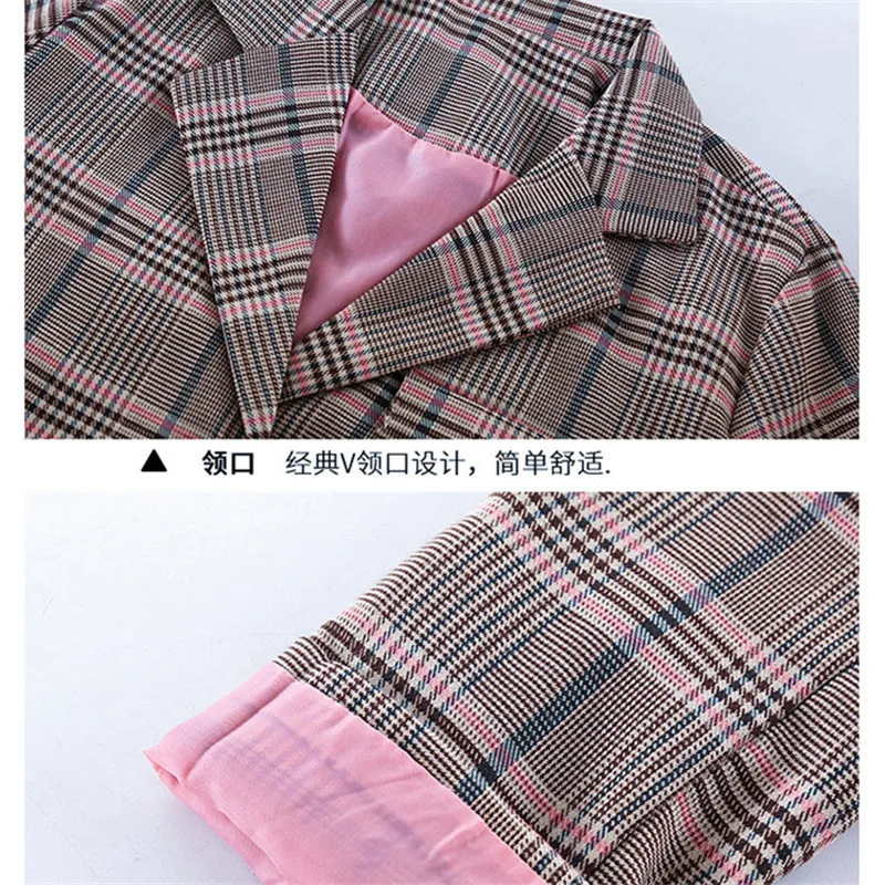 

Teenage Girls Blazer Suit for Kids Fashion Plaid Jackets + Pants School Uniform Girls Clothes Children Formal Clothes Suit Set